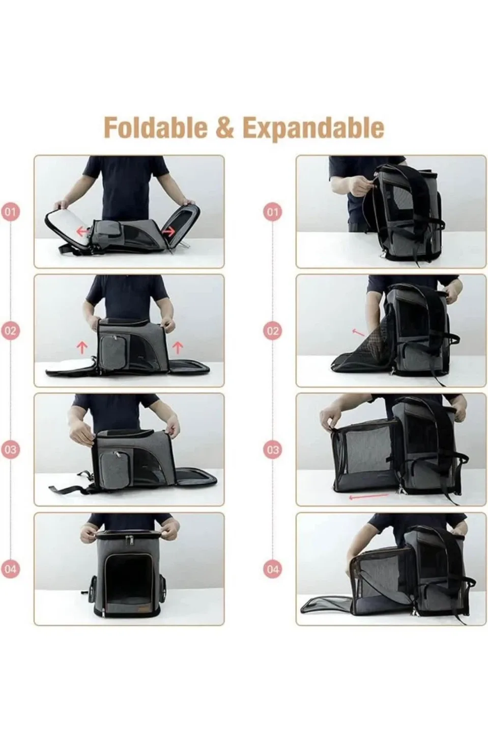 Expandable Pet Carrier Backpack - Grey image indicator(5)