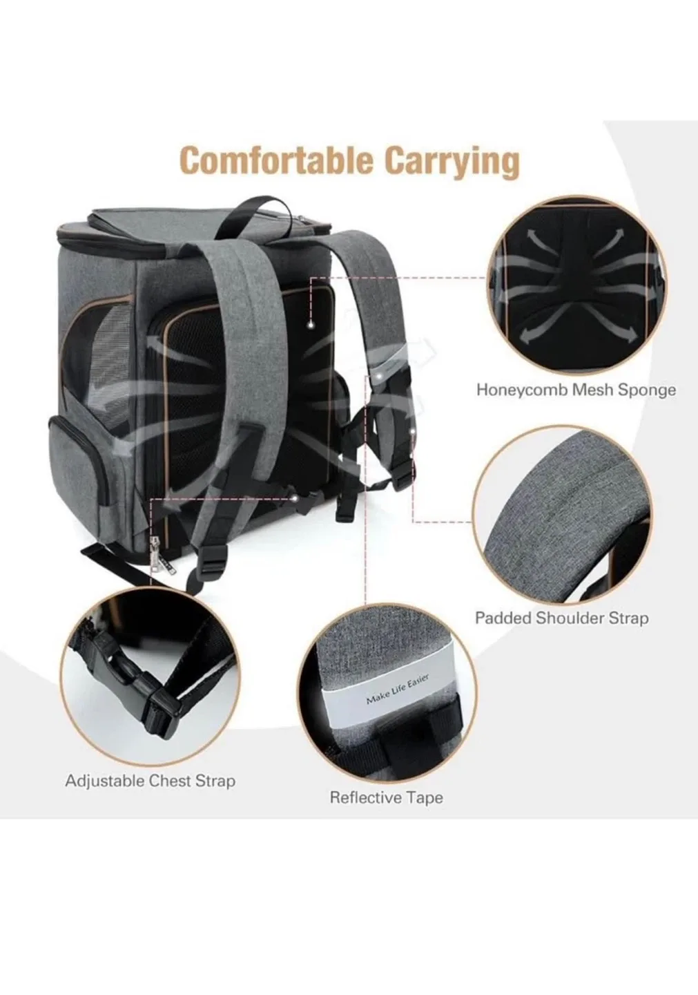 Expandable Pet Carrier Backpack - Grey image indicator(4)