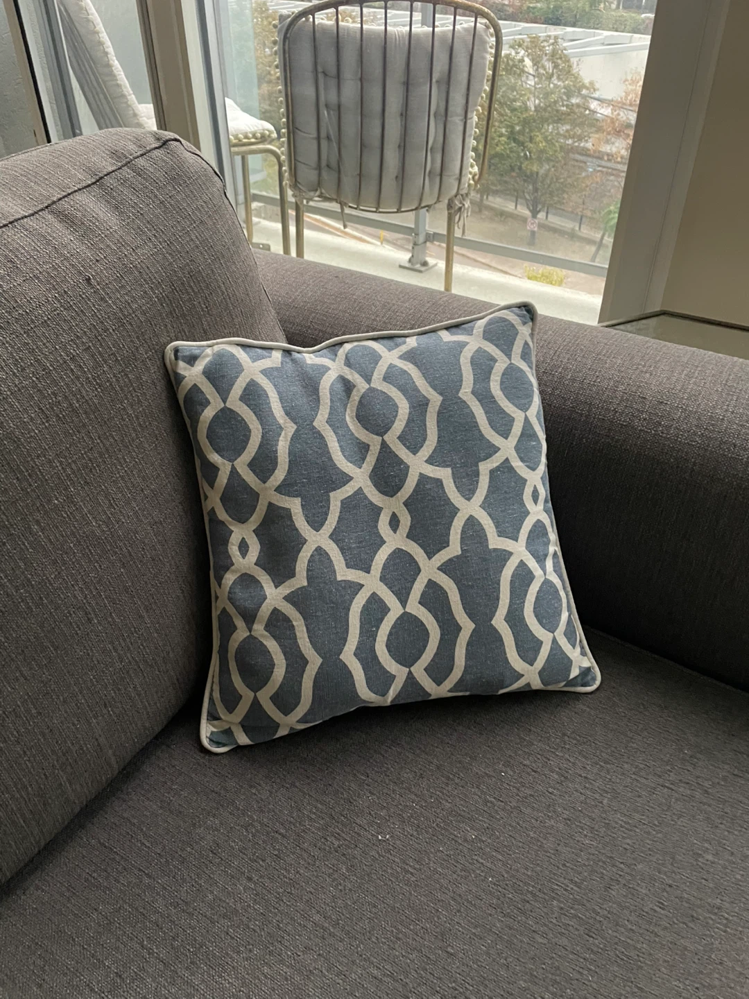 Decorative Throw Pillow - Blue & White Pattern