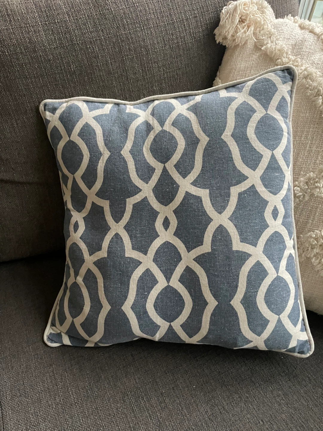 Decorative Throw Pillow - Blue & White Pattern - photo 2
