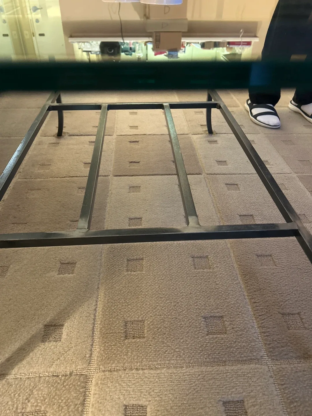 3pcs - Glass with Iron Frame coffee & 2 end tables image indicator(2)