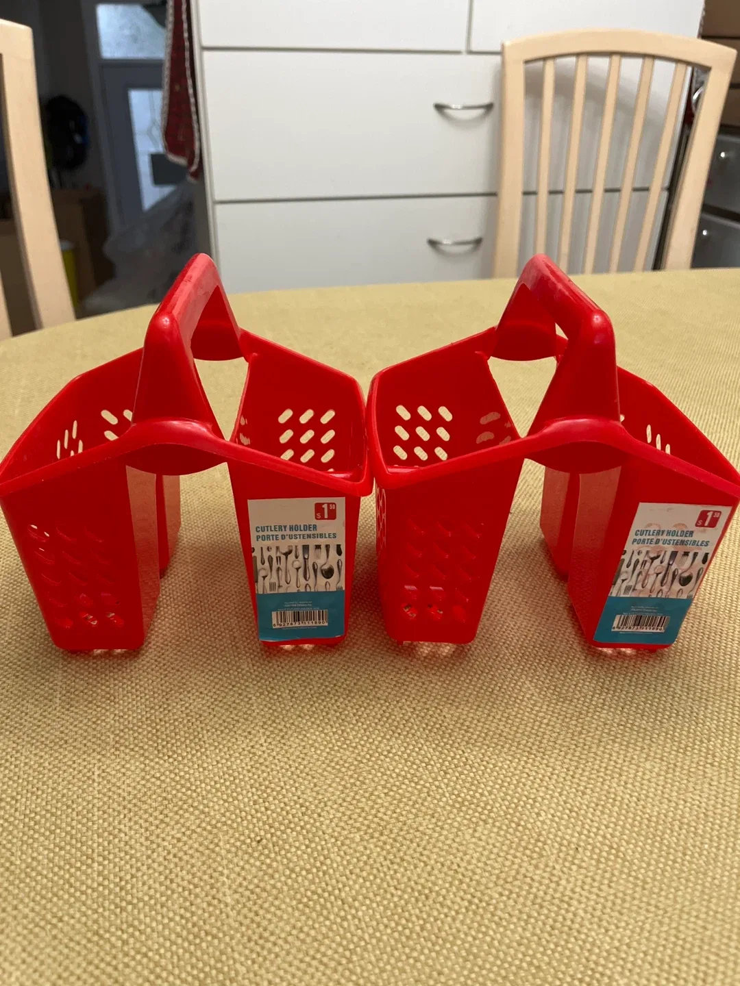 Red Plastic Cutlery Holder