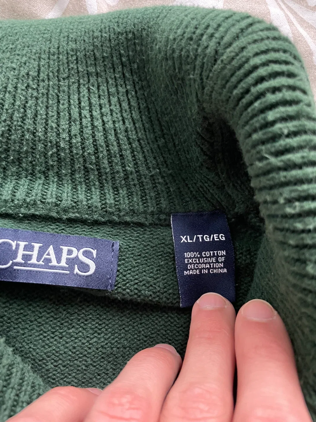 Chaps Shawl Collar Sweater - XL image indicator(2)