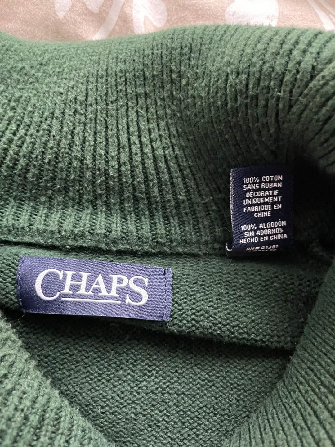 Chaps Shawl Collar Sweater - XL image indicator(3)