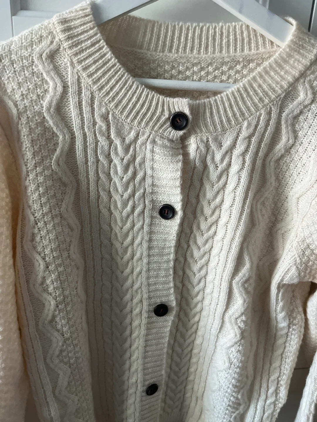 Cable Knit Cardigan - Cream image indicator(2)