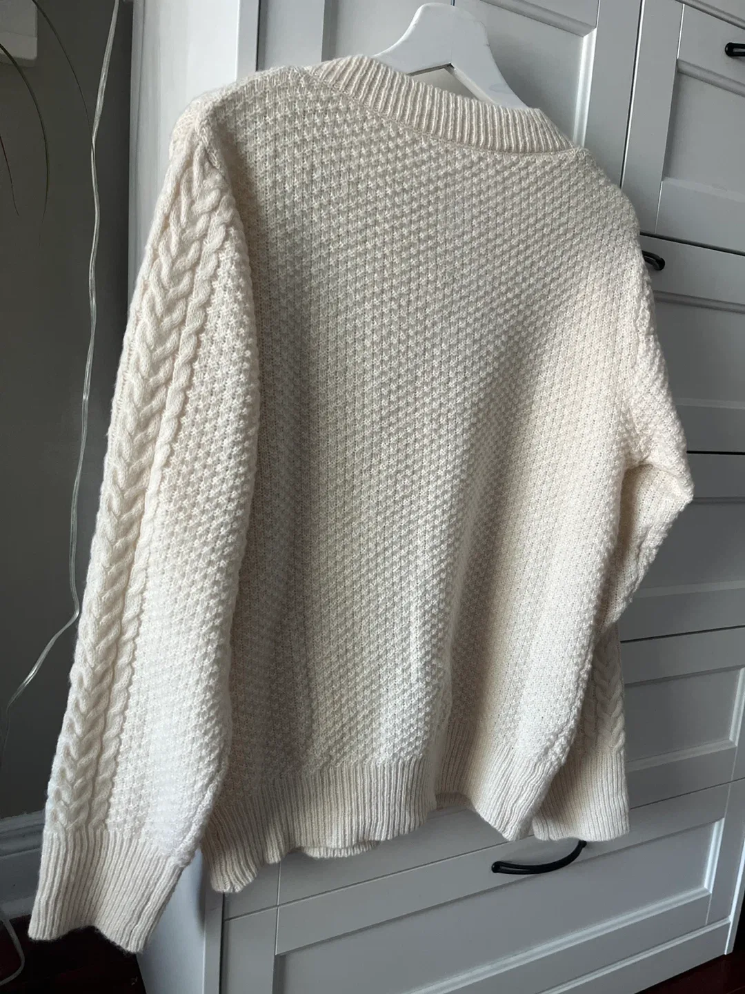 Cable Knit Cardigan - Cream image indicator(3)