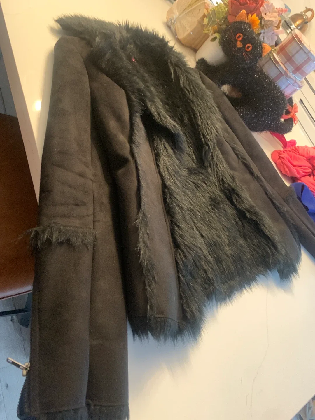 2b Bebe Black Faux Fur Jacket - Size XS image indicator(2)