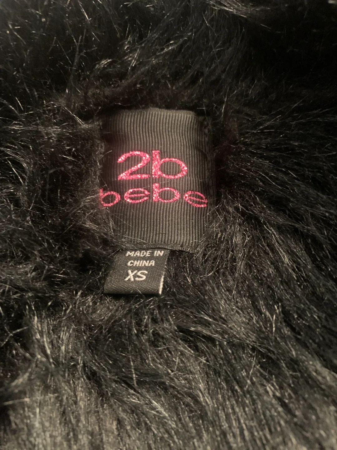 2b Bebe Black Faux Fur Jacket - Size XS image indicator(3)