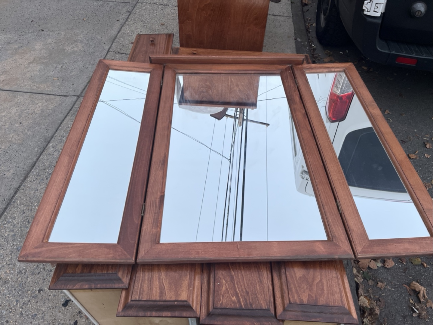 Wood Vanity with Mirror