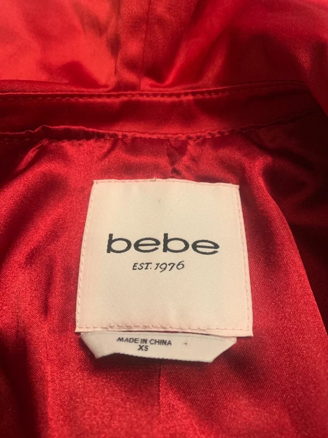 Bebe Red Satin Ruffle Dress - Size XS image indicator(2)