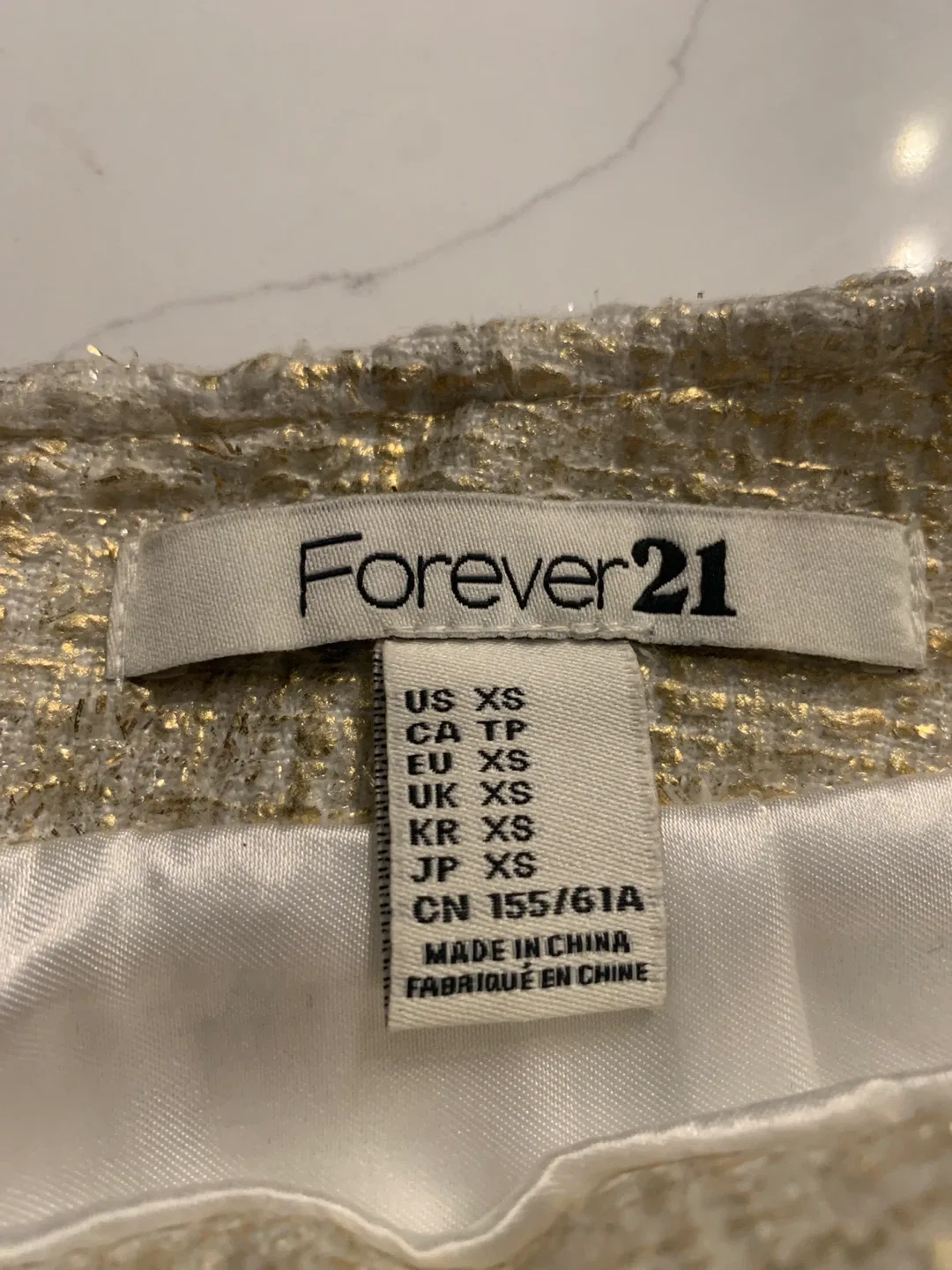 Forever 21 Gold Tweed Shorts - Size XS image indicator(2)