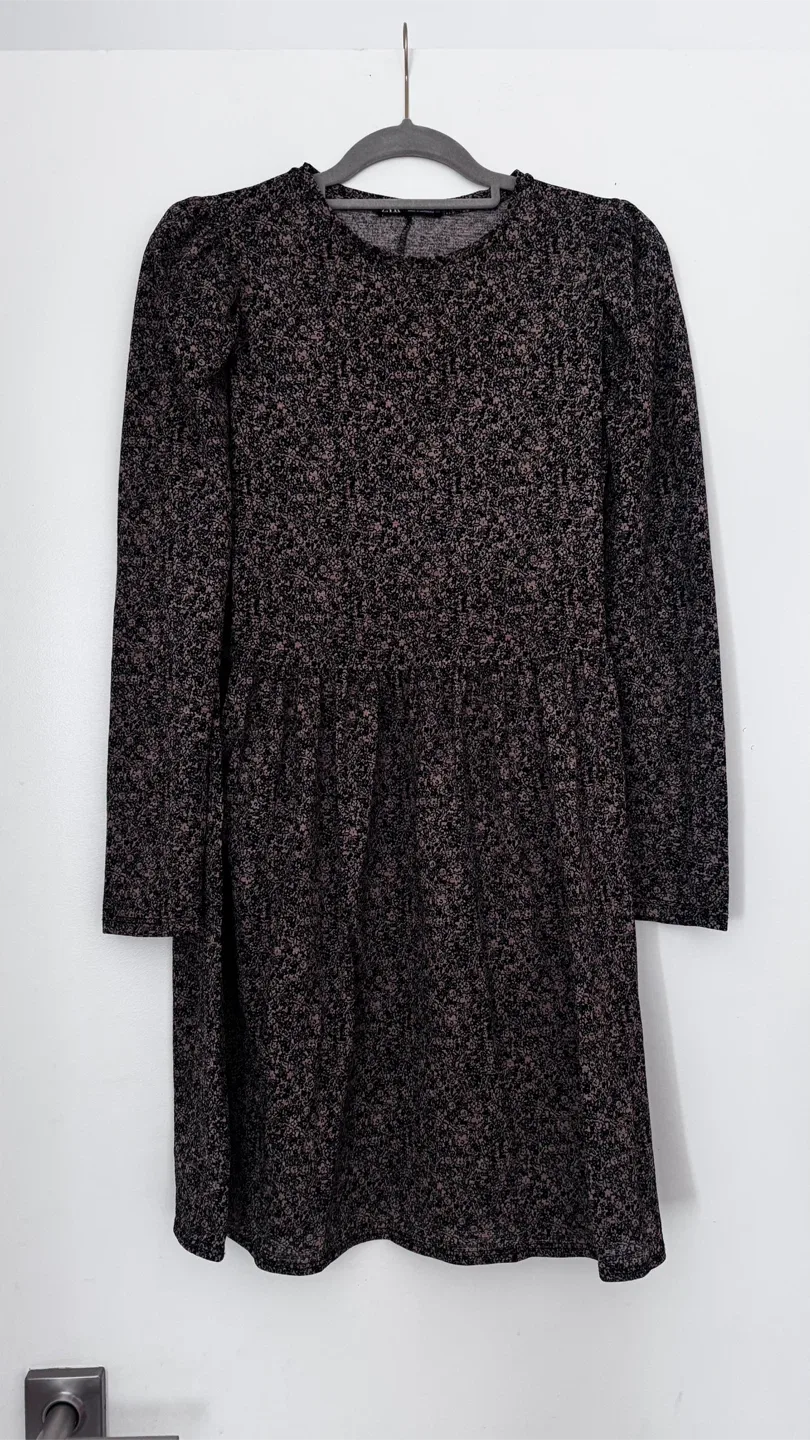 Zara Floral Print Long Sleeve Dress - Size S image indicator(5)