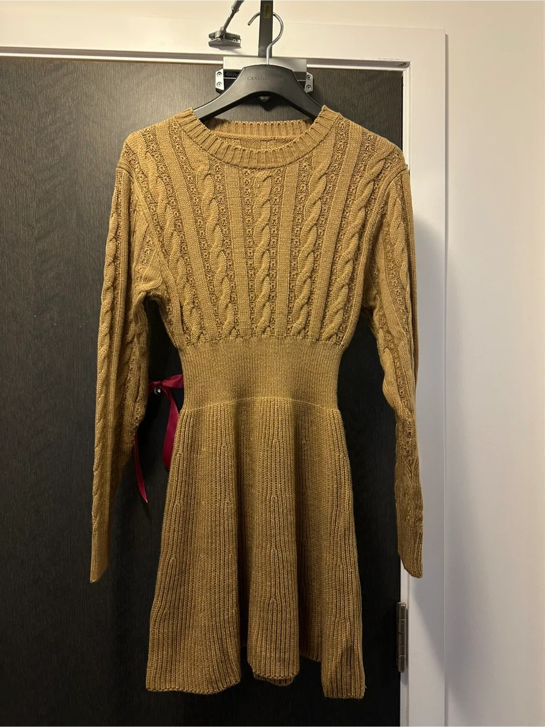 Cable Knit Mini Dress - Size Small