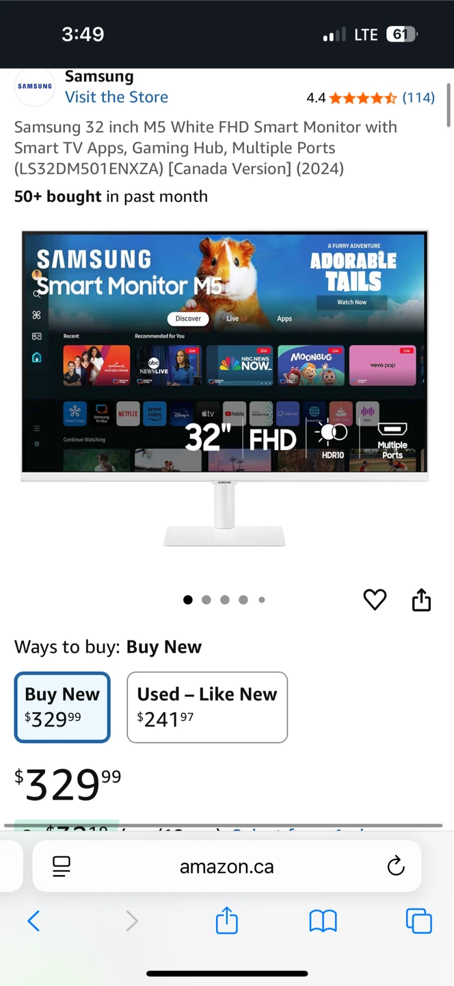 Samsung 32 inch M5 FHD Smart Monitor (Black)