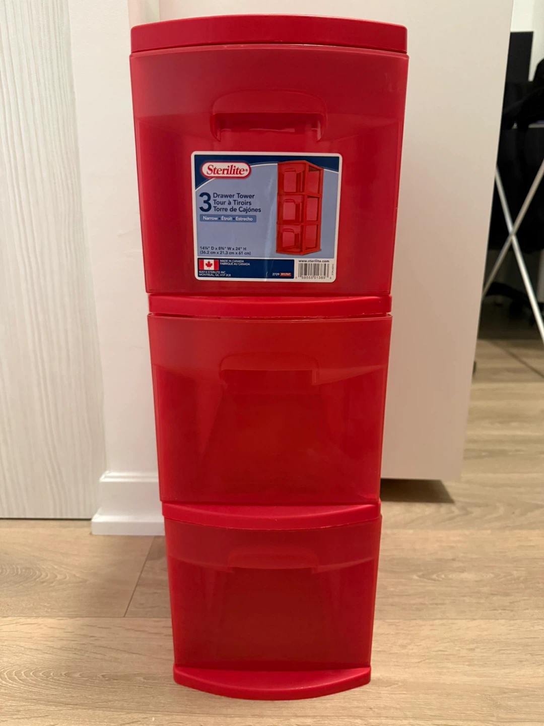 Sterilite 3 Drawer Tower - Red