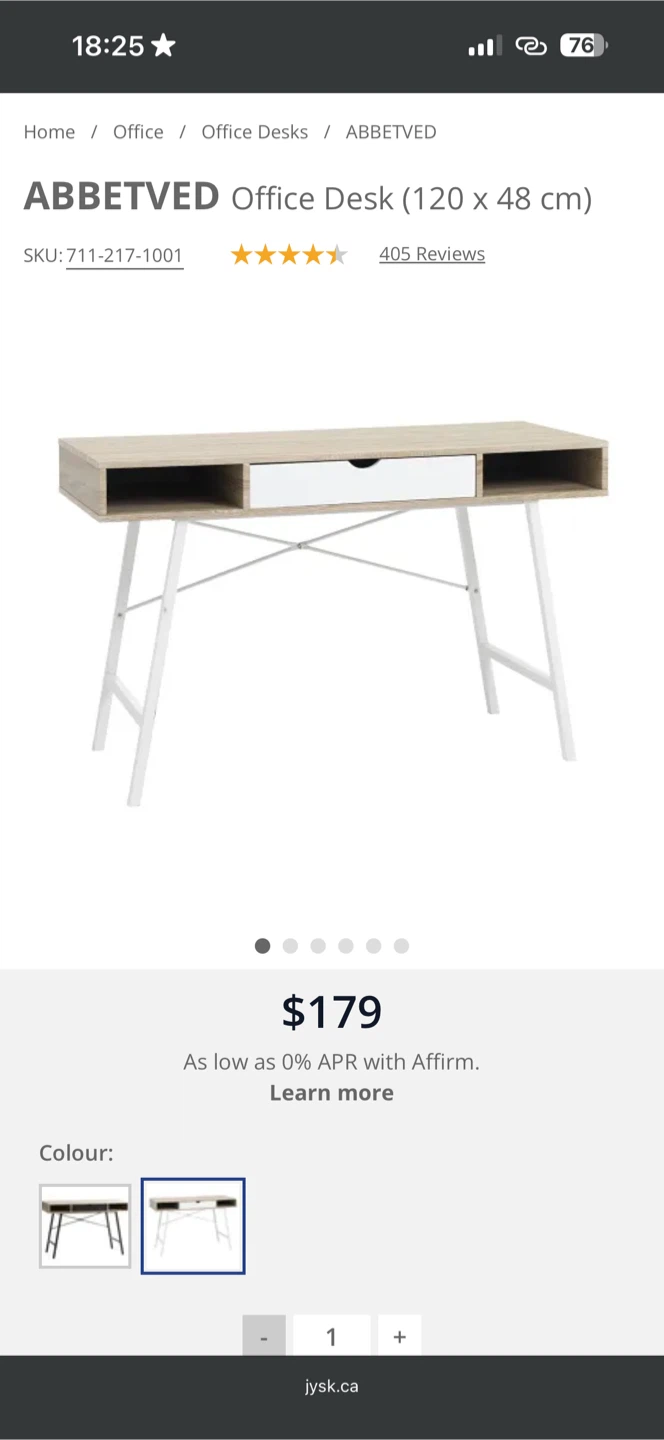 ABBETVED Office Desk - 120 x 48 cm - photo 5