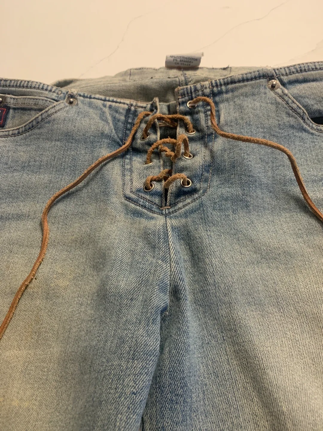 Guess Lace-Up Flare Jeans - Size 24 image indicator(3)
