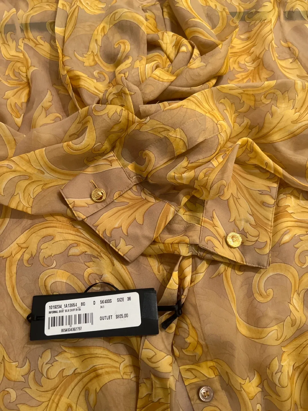 Versace Silk Scarf Print Blouse - Size 36 image indicator(6)