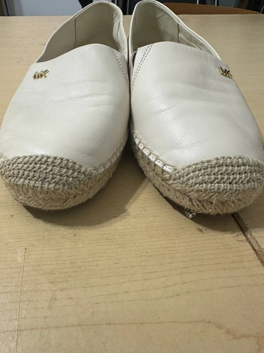 Michael Kors White Leather Espadrille Slip-Ons
