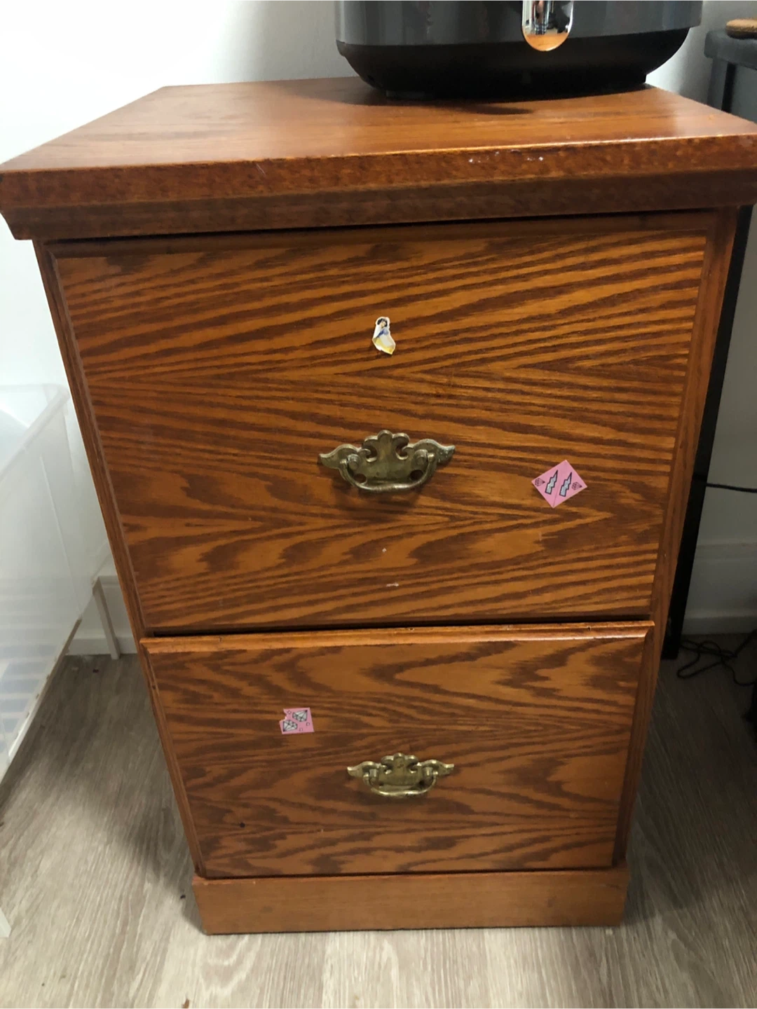 Wood Filing Cabinet - 2 Drawer
