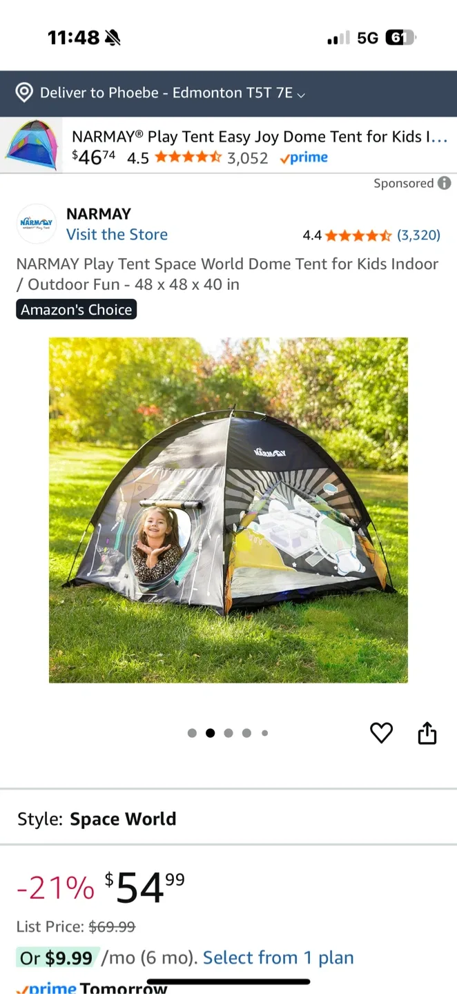 🥕NARMAY Space World Dome Play Tent image indicator(2)