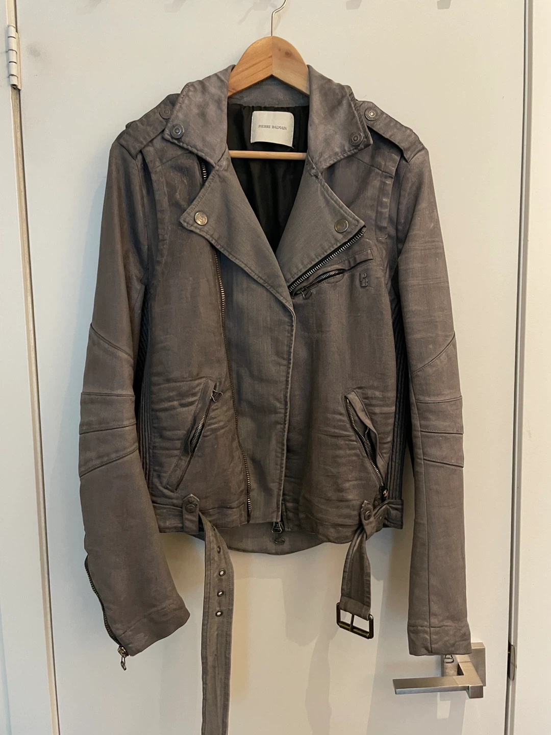 Pierre Balmain Grey Biker Jacket - photo 3