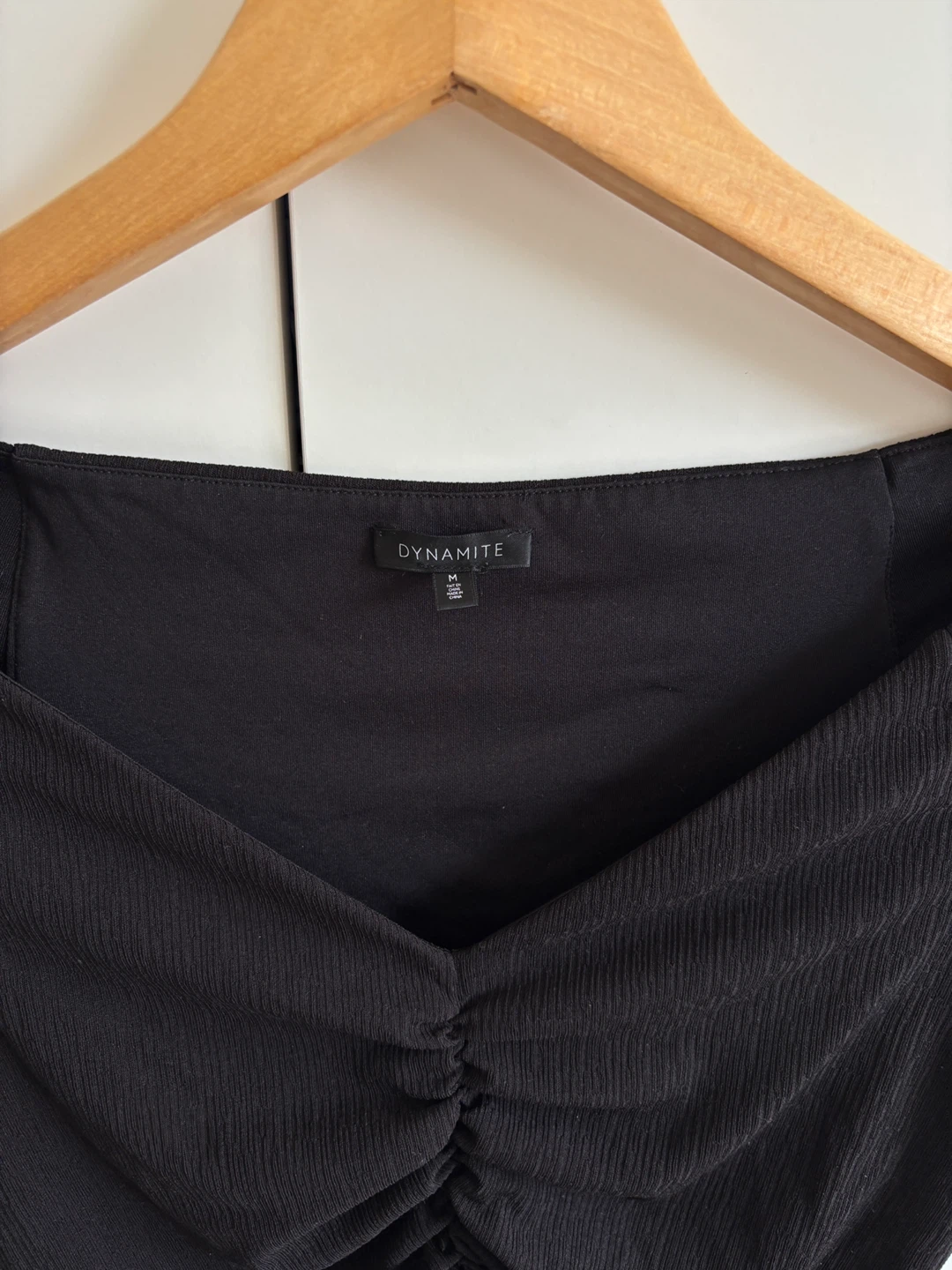 Dynamite Black Ruched Top - Size M - photo 3