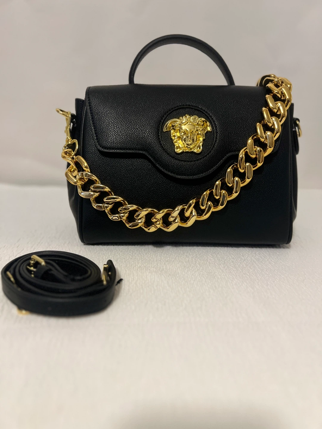 Versace Black Leather Handbag