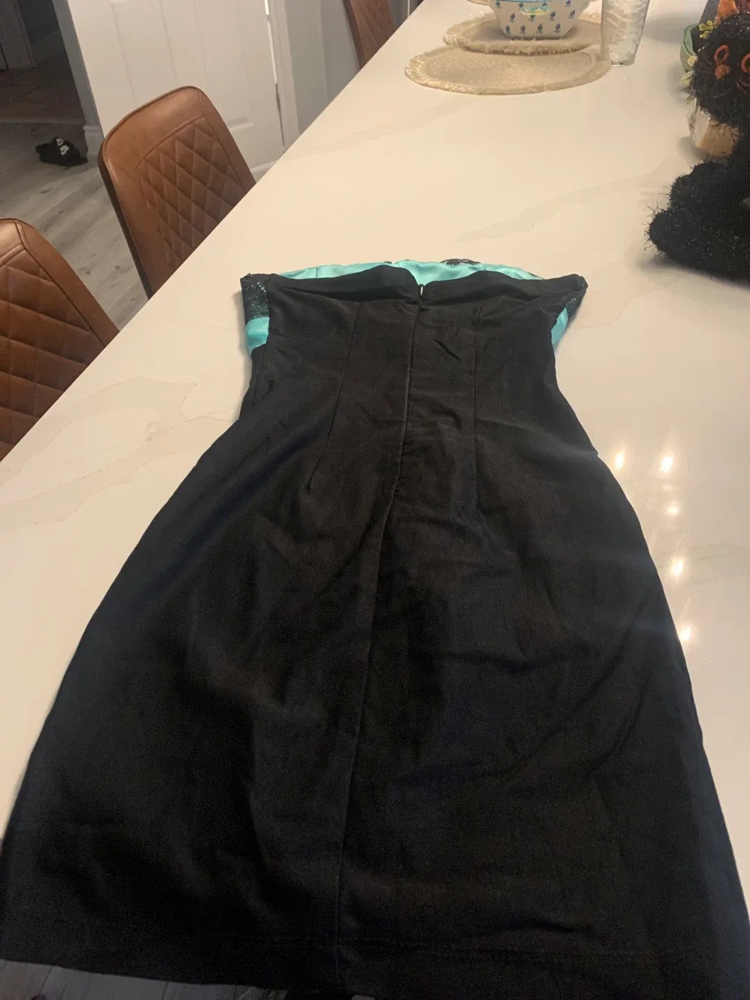 Mystic Black Strapless Dress with Bow image indicator(4)