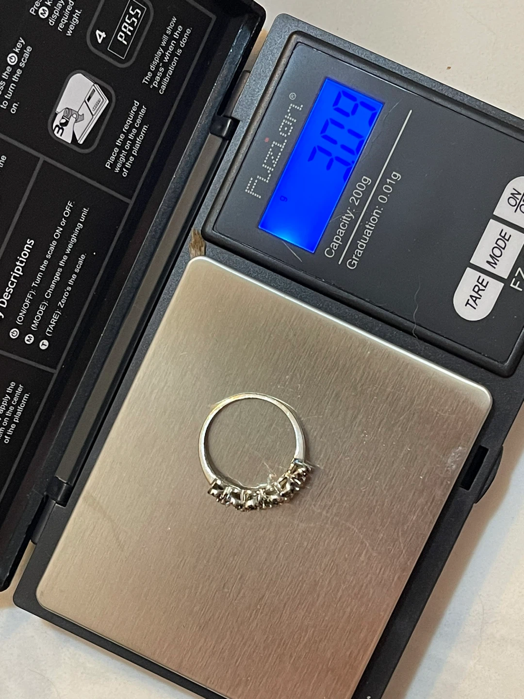 14k white gold Ring with Black white diamonds - photo 2