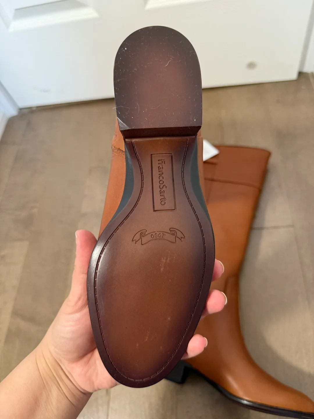 Franco Sarto New  Cognac Brown Tall Wide Calf Boots size 6.5 image indicator(6)