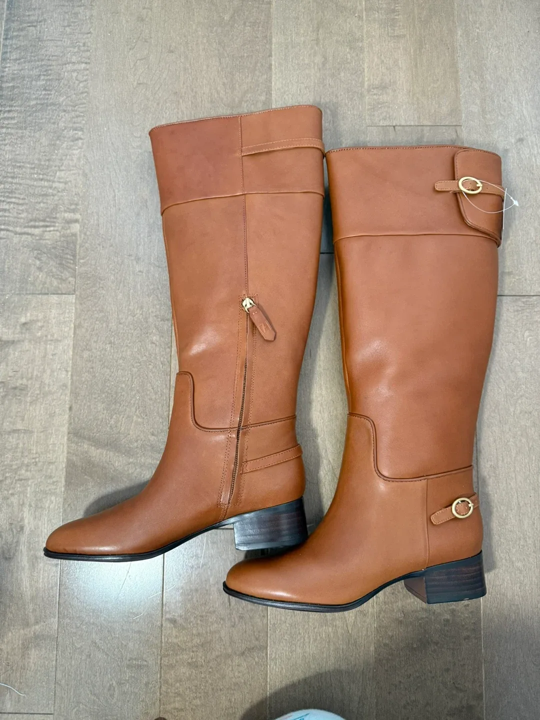 Franco Sarto New  Cognac Brown Tall Wide Calf Boots size 6.5 image indicator(5)