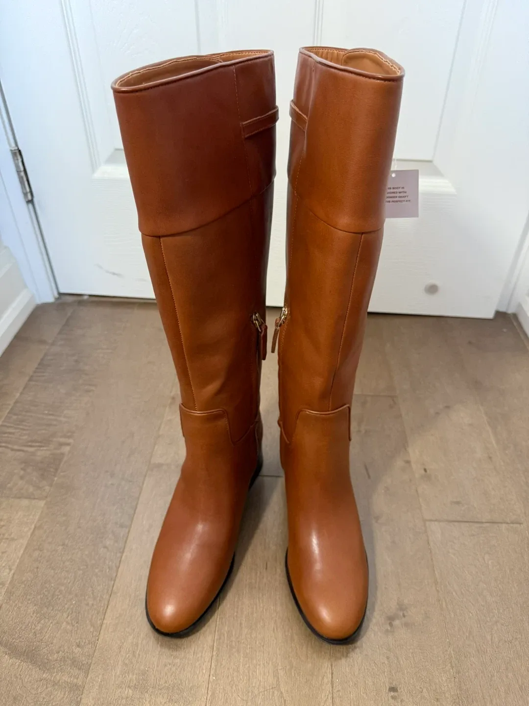 Franco Sarto New  Cognac Brown Tall Wide Calf Boots size 6.5 image indicator(4)