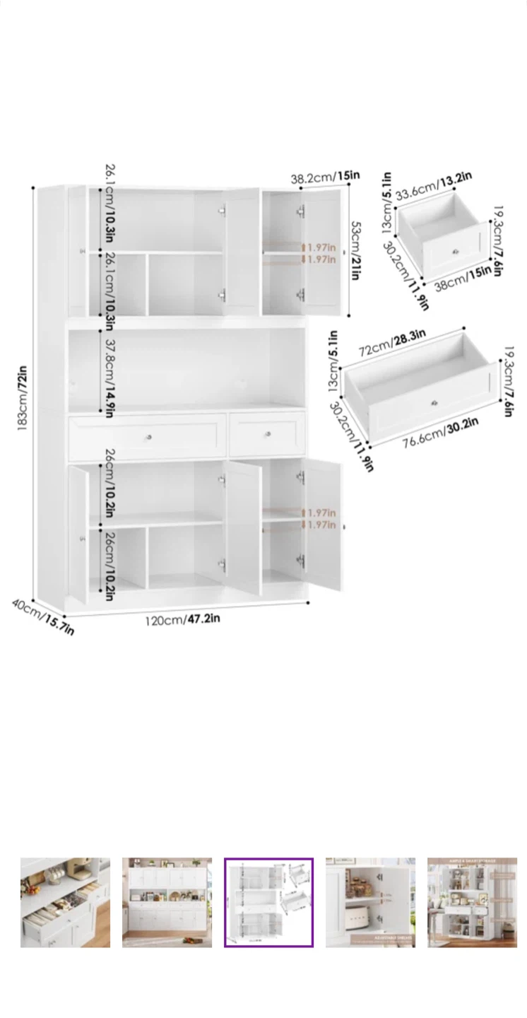 Winston Porter Kitchen Pantry, Microwave Stand - photo 3