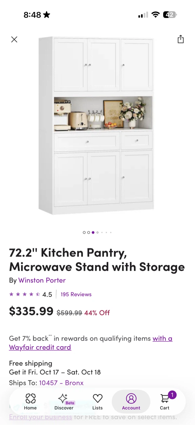 Winston Porter Kitchen Pantry, Microwave Stand - photo 2