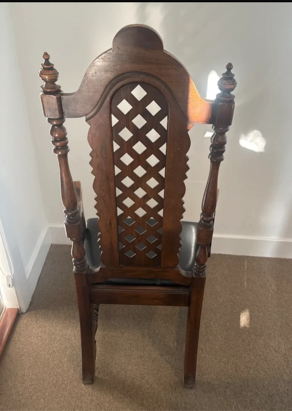 Antique Carved Wood Desk & Chair Set image indicator(7)