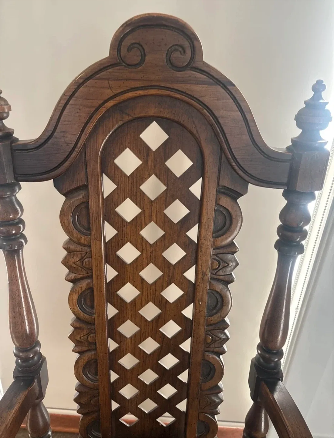 Antique Carved Wood Desk & Chair Set image indicator(10)