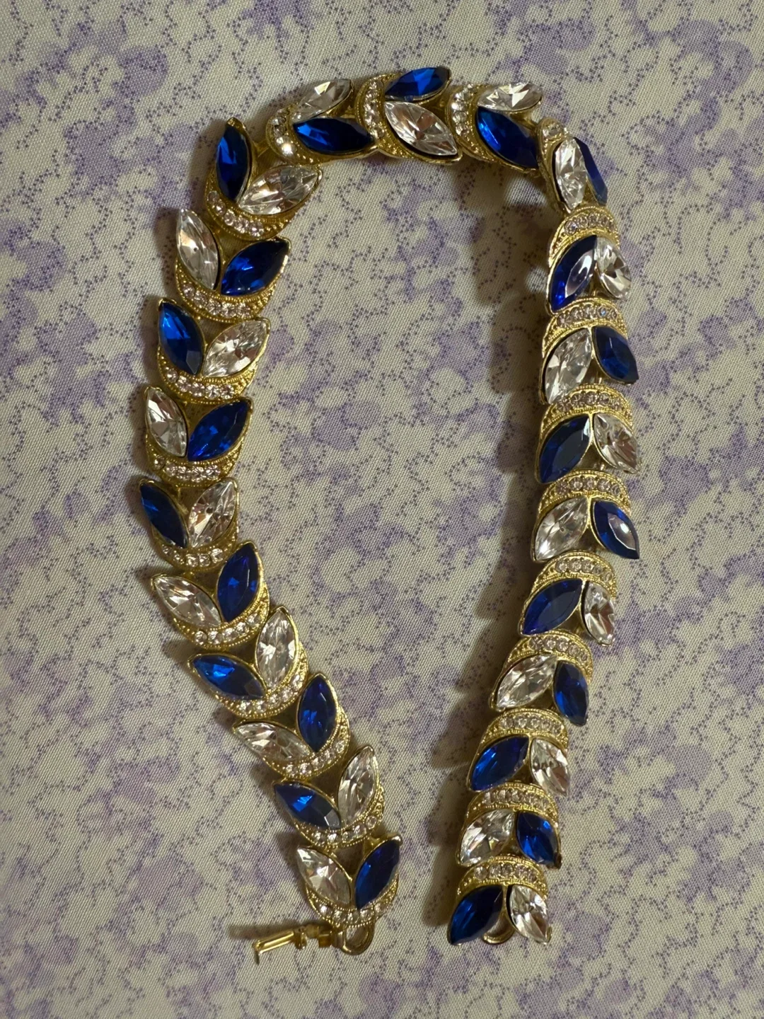 Blue & Clear Stone Bracelet and Earring Set image indicator(4)