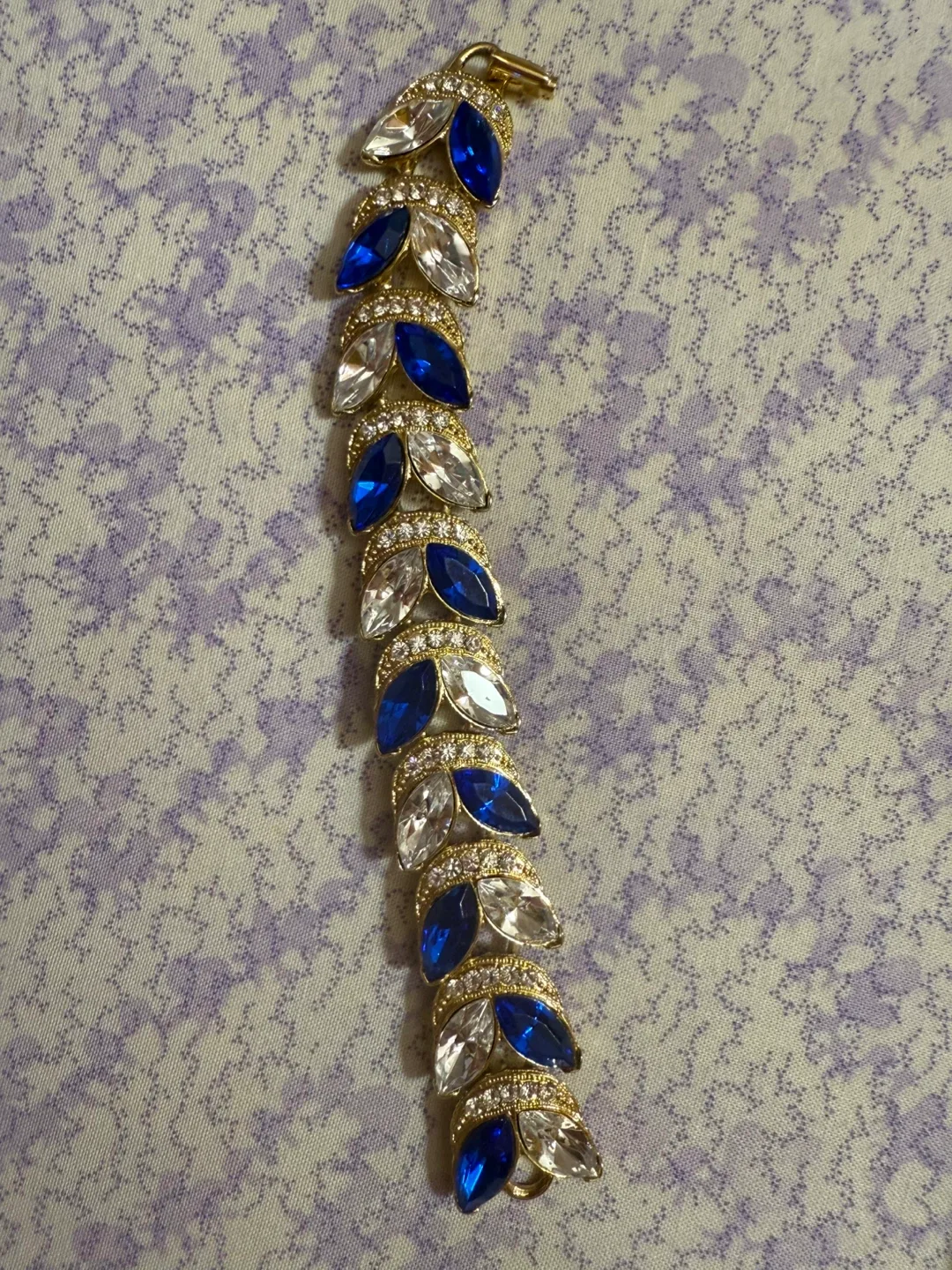 Blue & Clear Stone Bracelet and Earring Set image indicator(3)