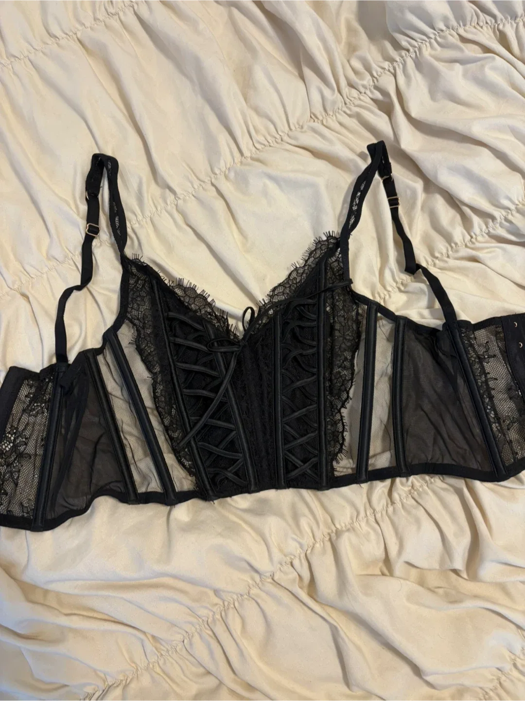 Victoria's Secret Black Lace Corset image indicator(2)