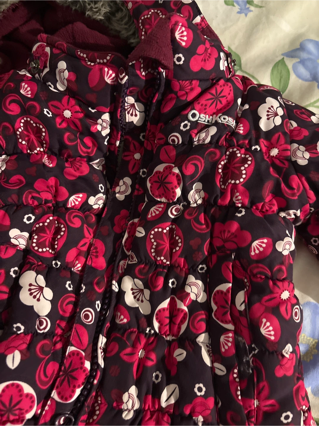 OshKosh B'gosh Floral Puffer Jacket - 12M - photo 2