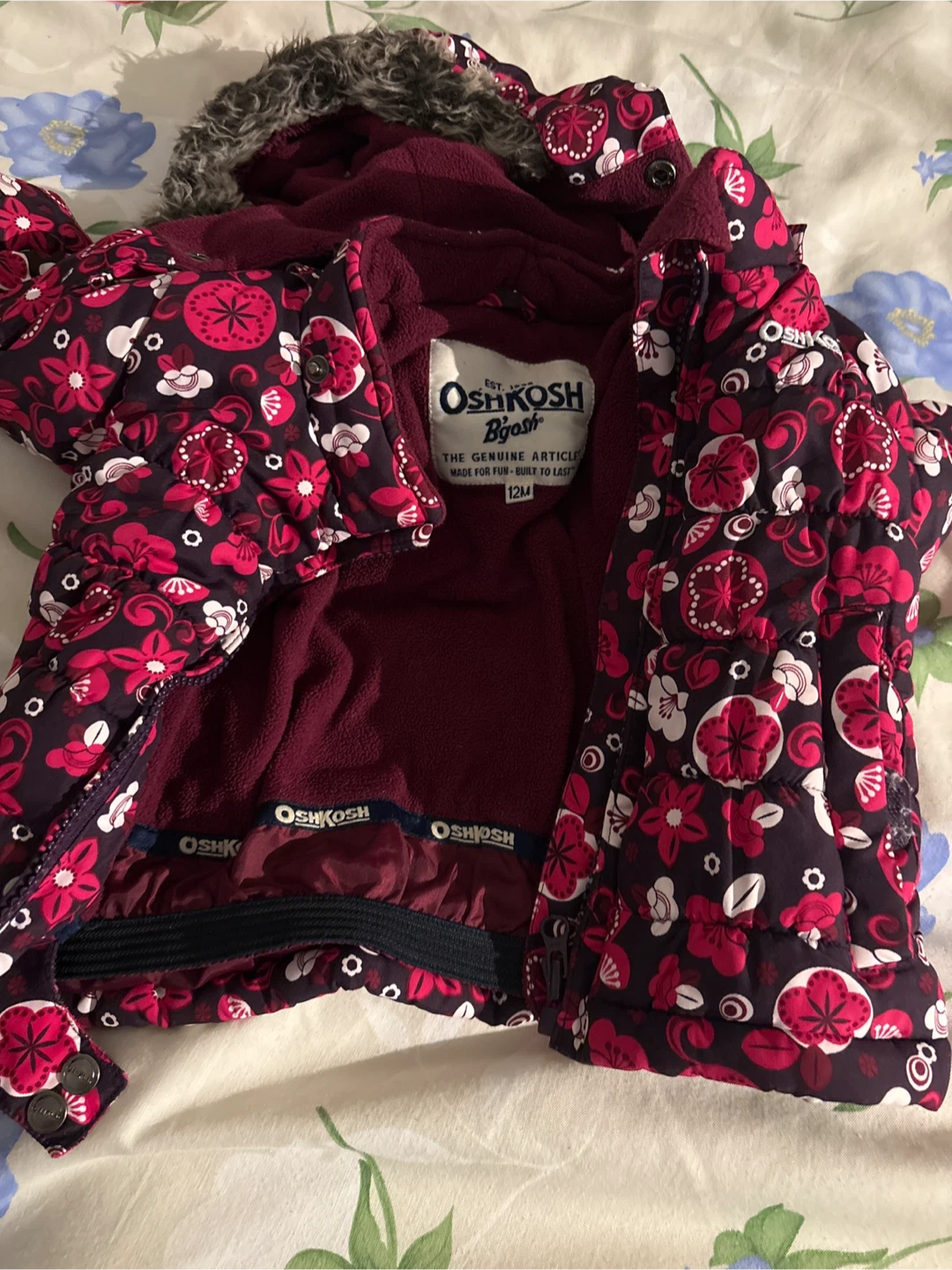 OshKosh B'gosh Floral Puffer Jacket - 12M