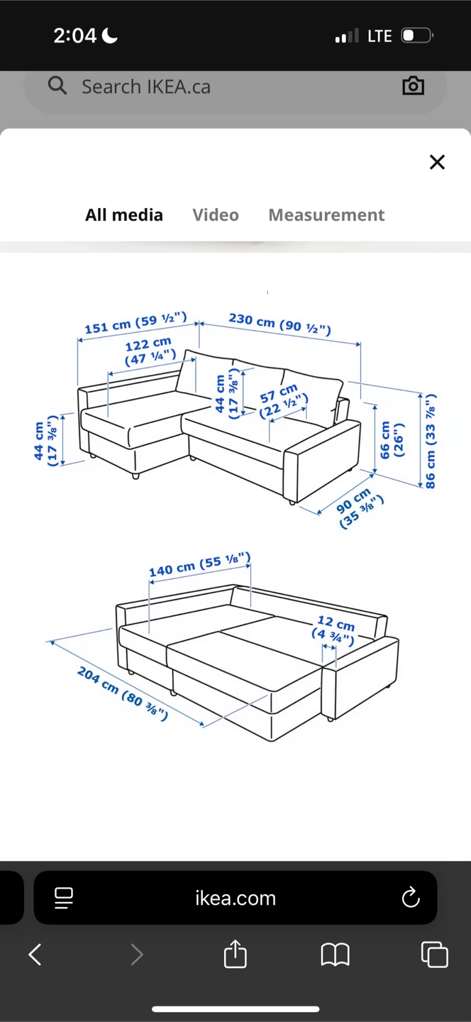 IKEA Friheten Sleeper Sectional Sofa - Grey - photo 3