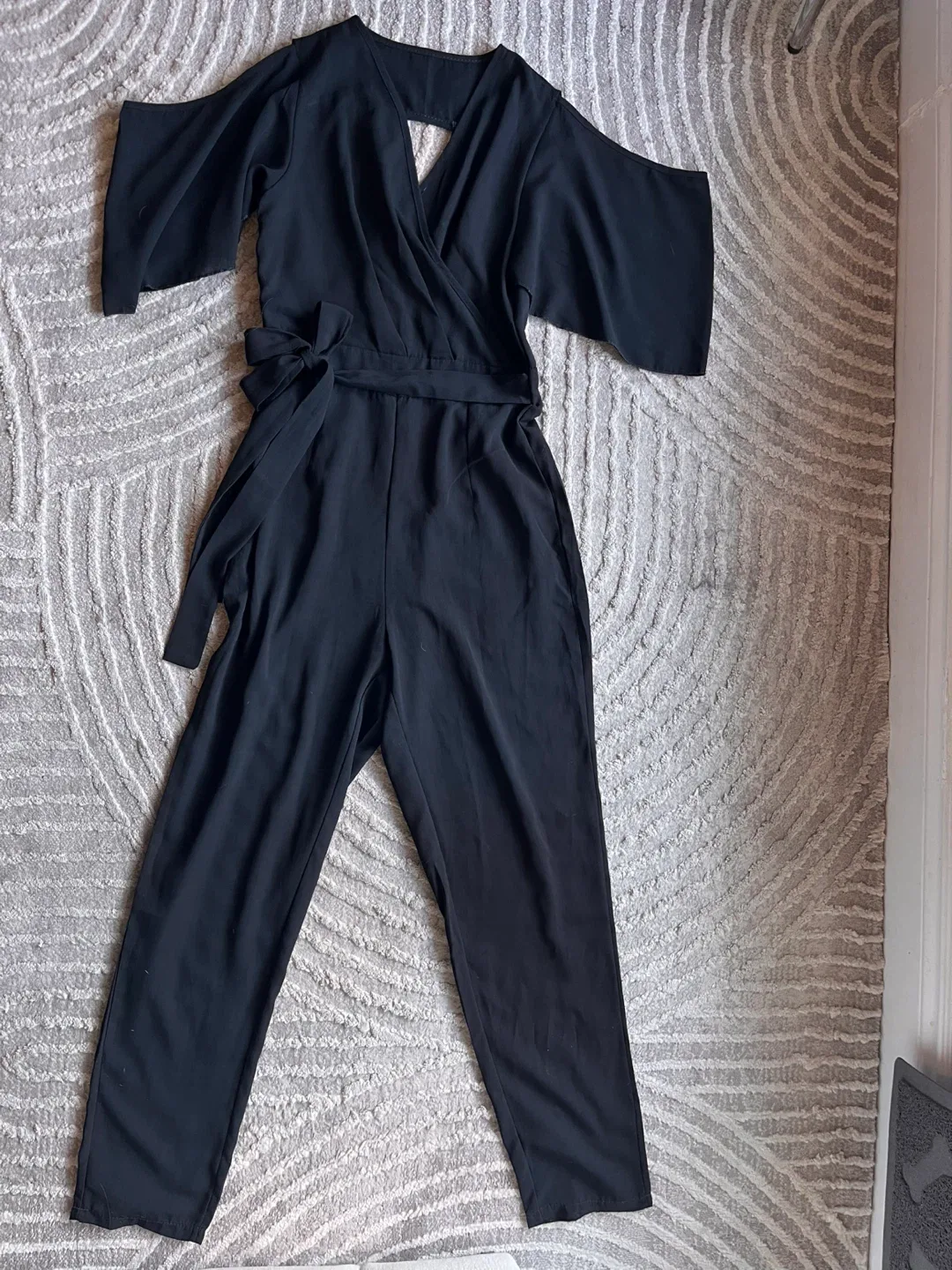 Black Jumpsuit - open shoulders thumbnail
