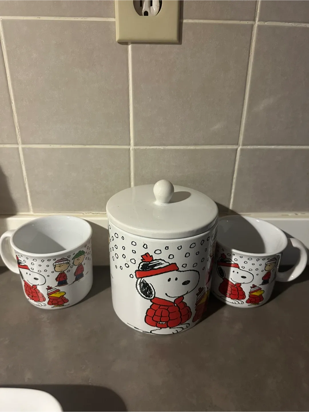 Snoopy Winter Mug and Canister Set