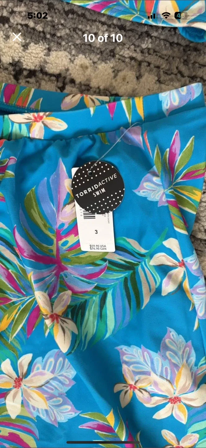 Torrid Active Swim Set - Size 3 - Floral Print image indicator(4)