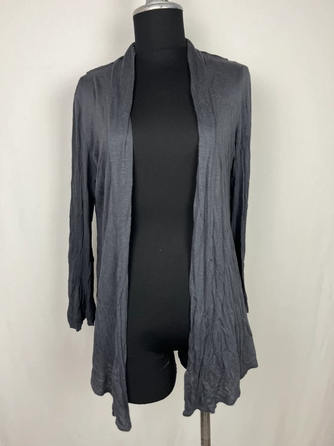 B'leev Grey Crochet Back Cardigan Size M thumbnail