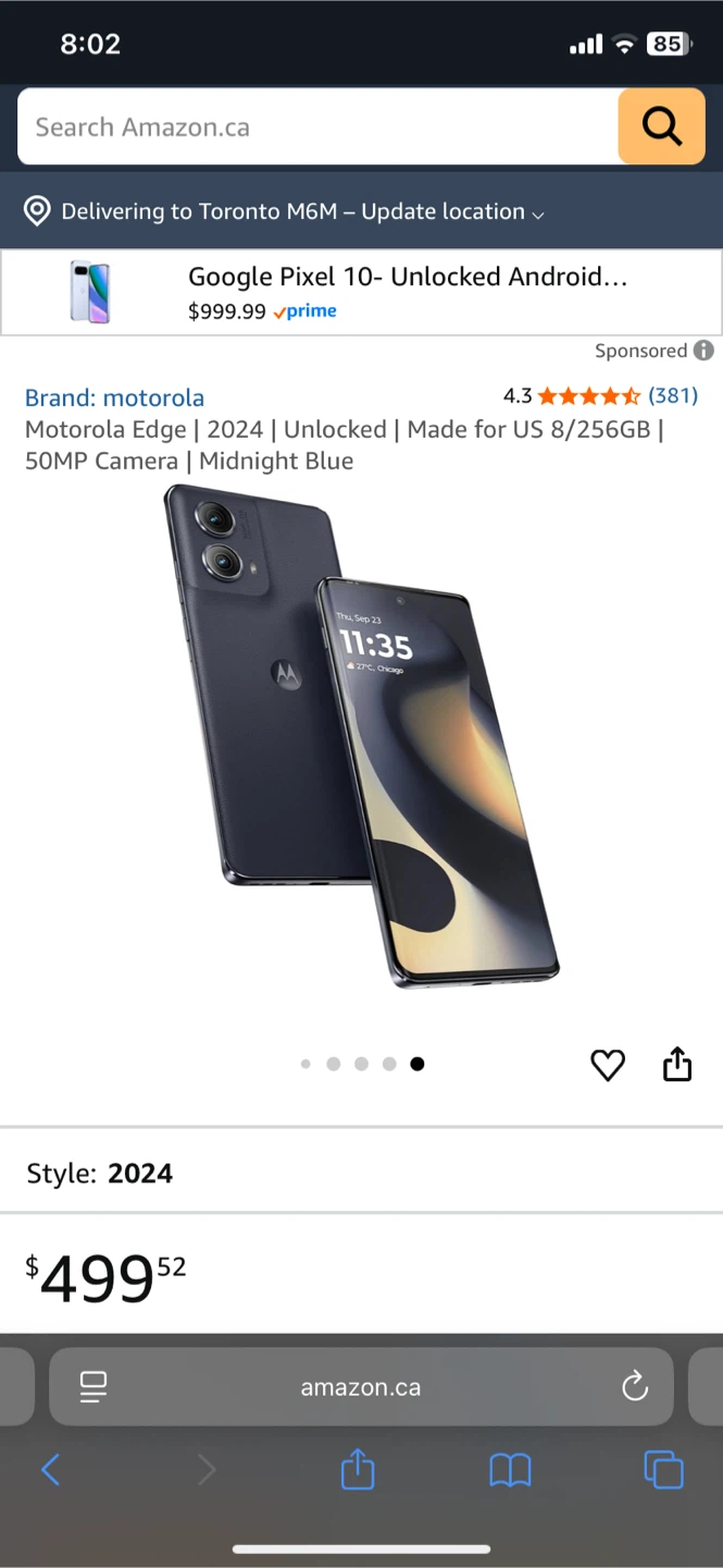 Motorola Edge | 2024 Unlocked | Midnight Blue