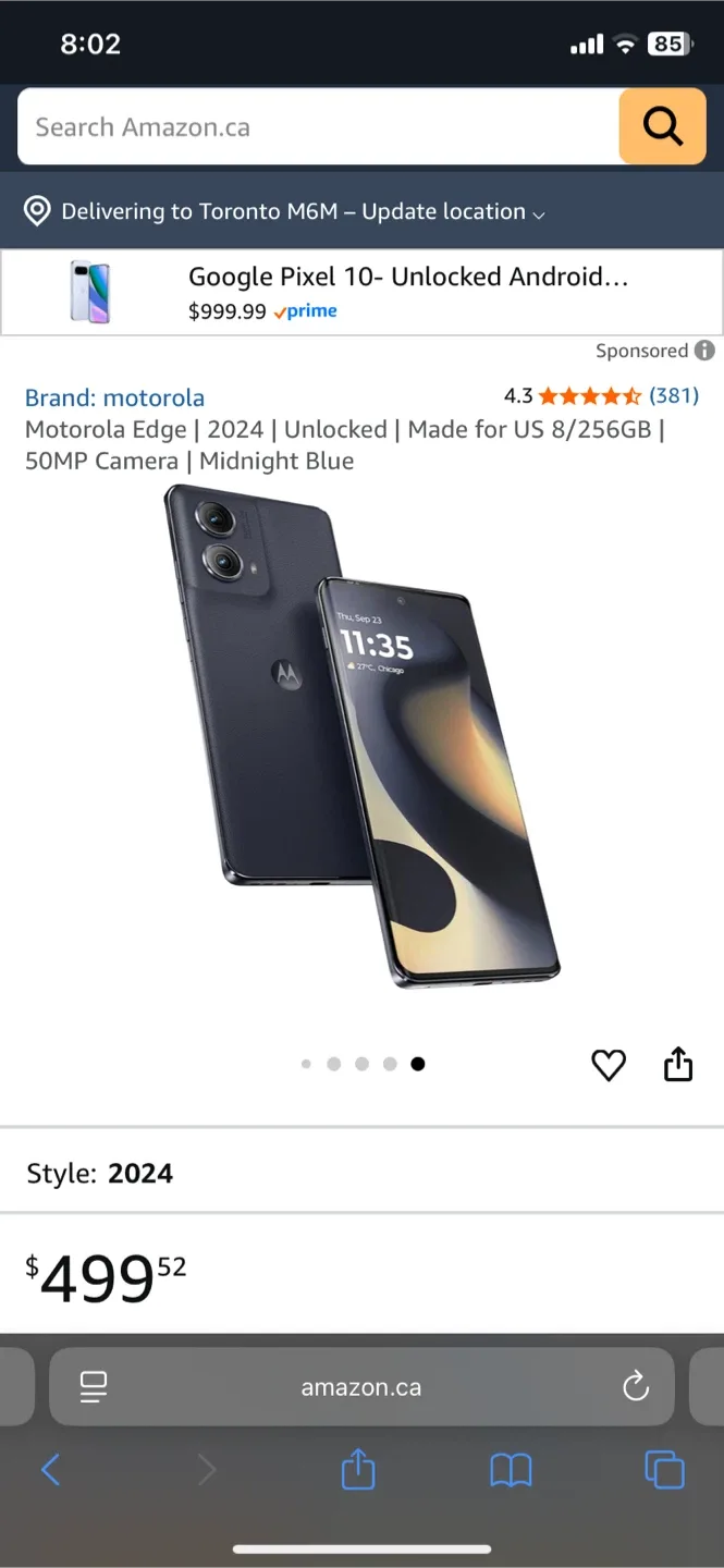 Motorola Edge | 2024 Unlocked | Midnight Blue