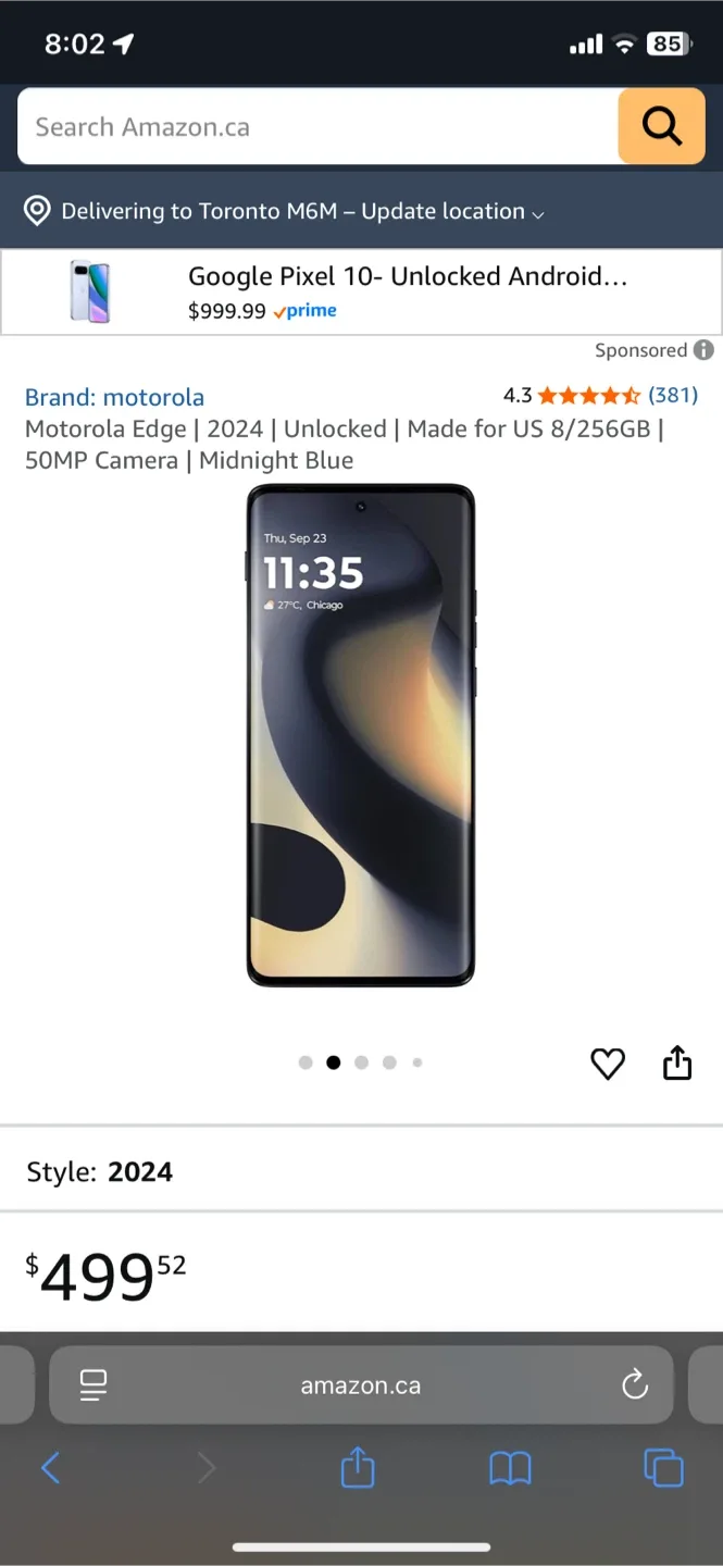 Motorola Edge | 2024 Unlocked | Midnight Blue image indicator(3)